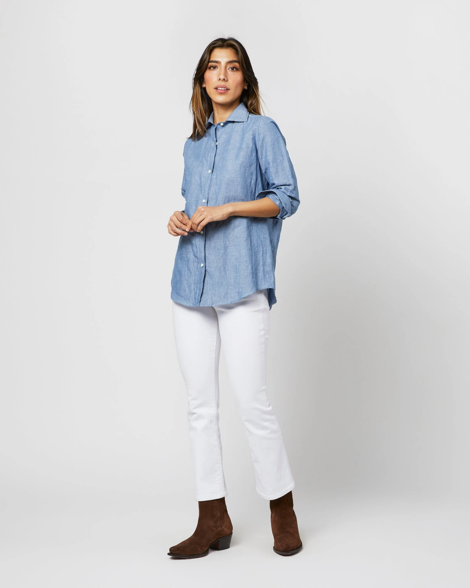 Understudy Shirt In Extra Light Washed Cotolino Chambray 3 Understudy Shirt In Extra Light Washed Cotolino Chambray