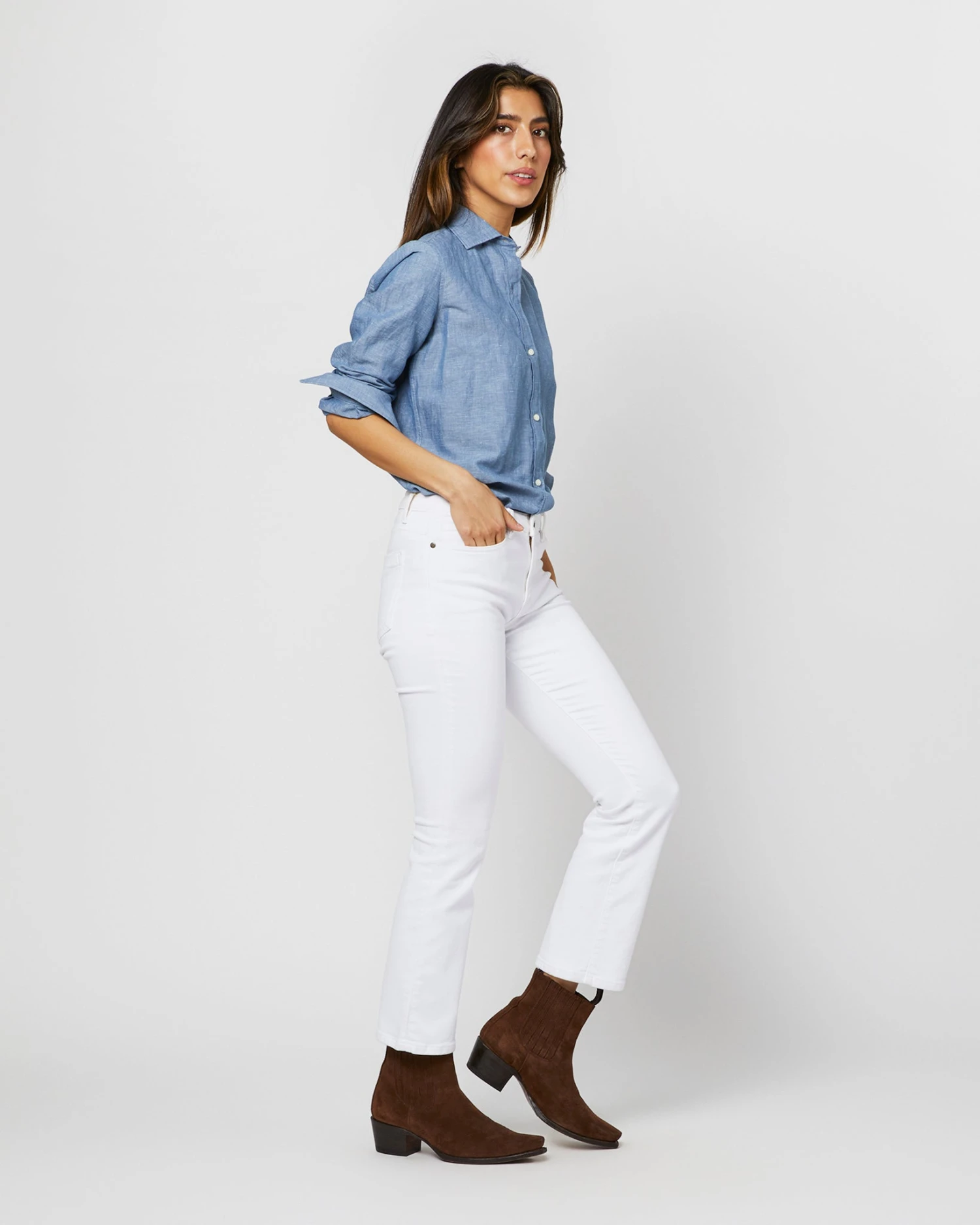 Understudy Shirt In Extra Light Washed Cotolino Chambray 7 Understudy Shirt In Extra Light Washed Cotolino Chambray - Image 5