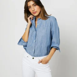 Understudy Shirt In Extra Light Washed Cotolino Chambray 14 Understudy Shirt In Extra Light Washed Cotolino Chambray -Modezzia Sales S71427 1923