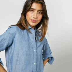 Understudy Shirt In Extra Light Washed Cotolino Chambray 18 Understudy Shirt In Extra Light Washed Cotolino Chambray -Modezzia Sales S71427 1926
