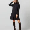 Fosette Dress In Navy Merino Wool -Modezzia Sales S71445 948