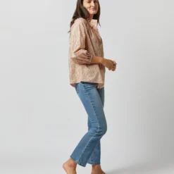 Button-Front Kamille Blouse In Orange Multi Naiad Liberty Fabric 10 Button-Front Kamille Blouse In Orange Multi Naiad Liberty Fabric -Modezzia Sales S71455 3792