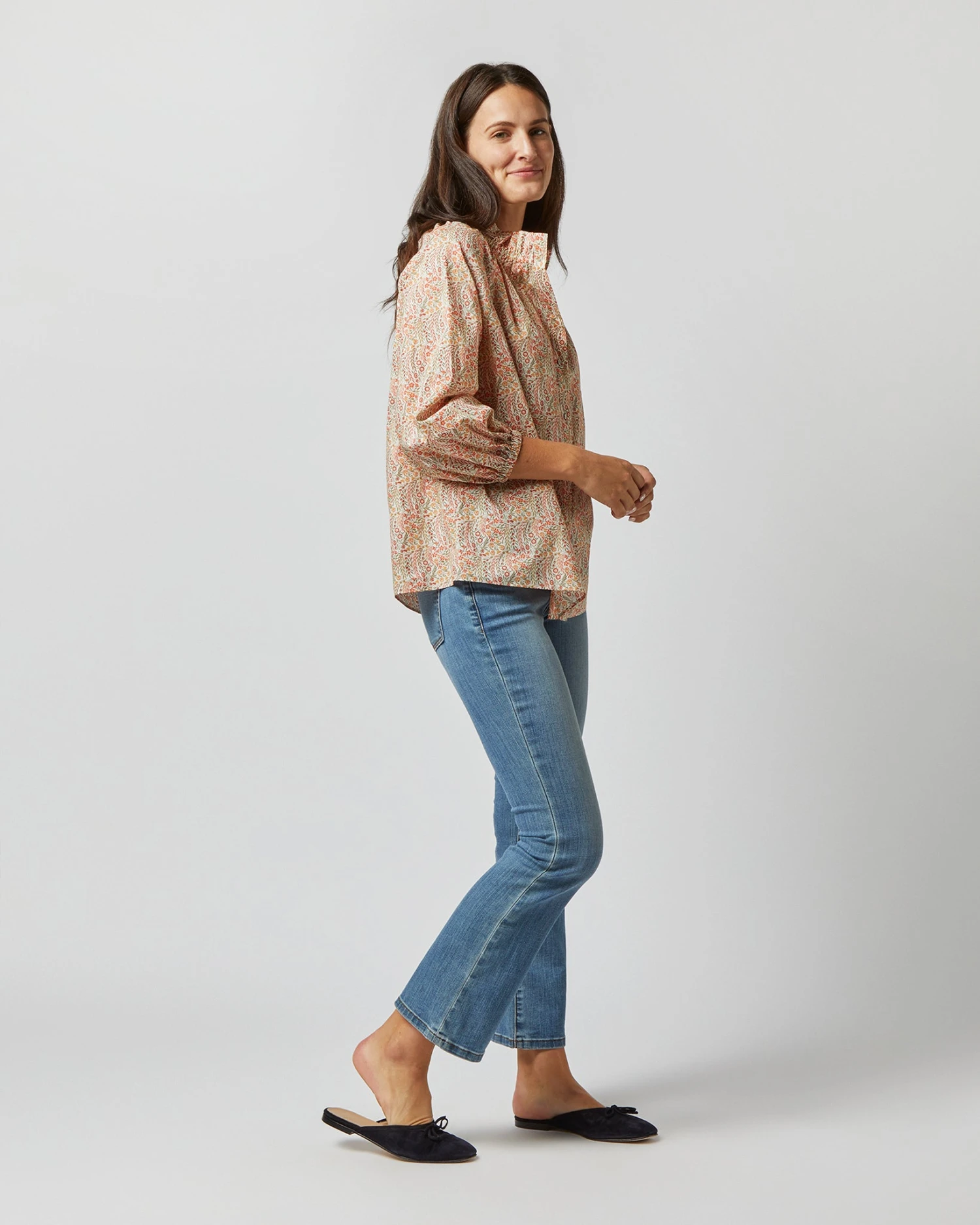 Button-Front Kamille Blouse In Orange Multi Naiad Liberty Fabric 5 Button-Front Kamille Blouse In Orange Multi Naiad Liberty Fabric - Image 3