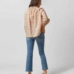 Button-Front Kamille Blouse In Orange Multi Naiad Liberty Fabric 12 Button-Front Kamille Blouse In Orange Multi Naiad Liberty Fabric -Modezzia Sales S71455 3800