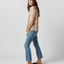 Button-Front Kamille Blouse In Orange Multi Naiad Liberty Fabric 11 Button-Front Kamille Blouse In Orange Multi Naiad Liberty Fabric -Modezzia Sales S71455 3817