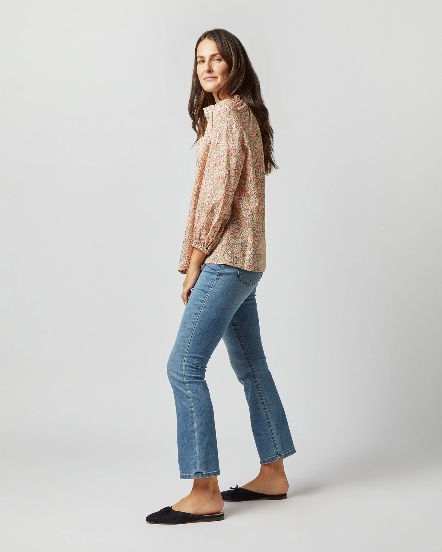Button-Front Kamille Blouse In Orange Multi Naiad Liberty Fabric 6 Button-Front Kamille Blouse In Orange Multi Naiad Liberty Fabric - Image 4