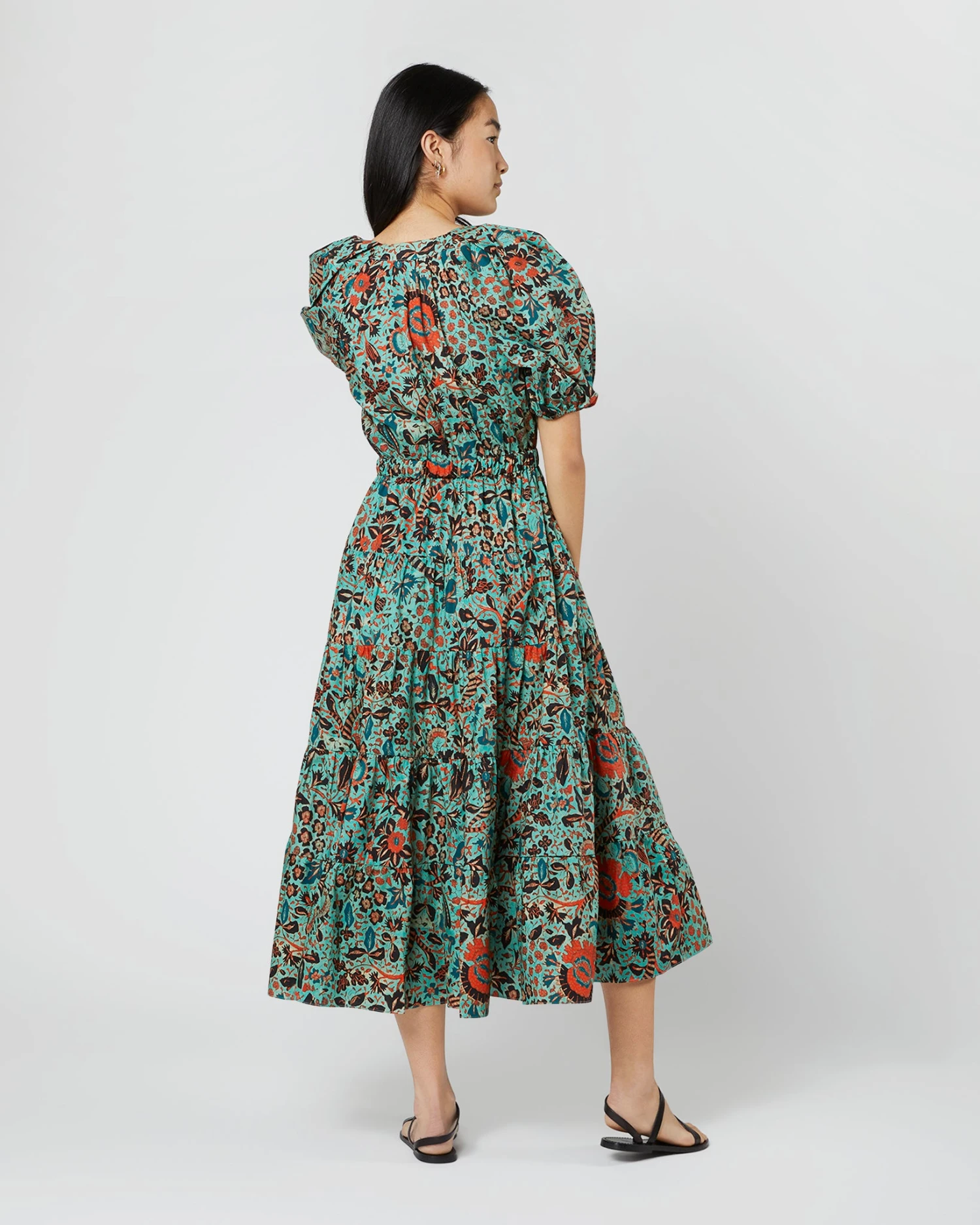 ULLA JOHNSON Olina Dress In Jade Trailing Lotus 6 ULLA JOHNSON Olina Dress In Jade Trailing Lotus - Image 4