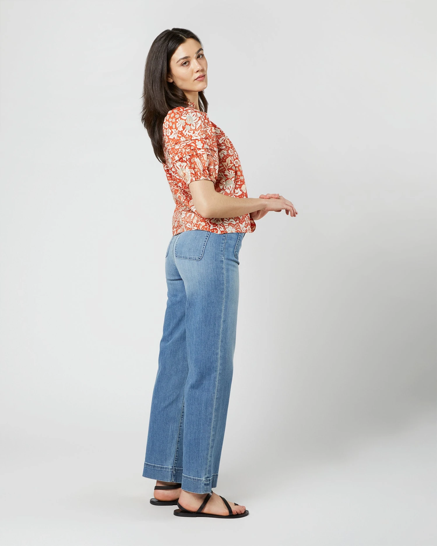 ULLA JOHNSON Imari Top In Orange Blossom Trailing Lotus 6 ULLA JOHNSON Imari Top In Orange Blossom Trailing Lotus - Image 4