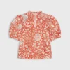 ULLA JOHNSON Imari Top In Orange Blossom Trailing Lotus -Modezzia Sales S71606 6