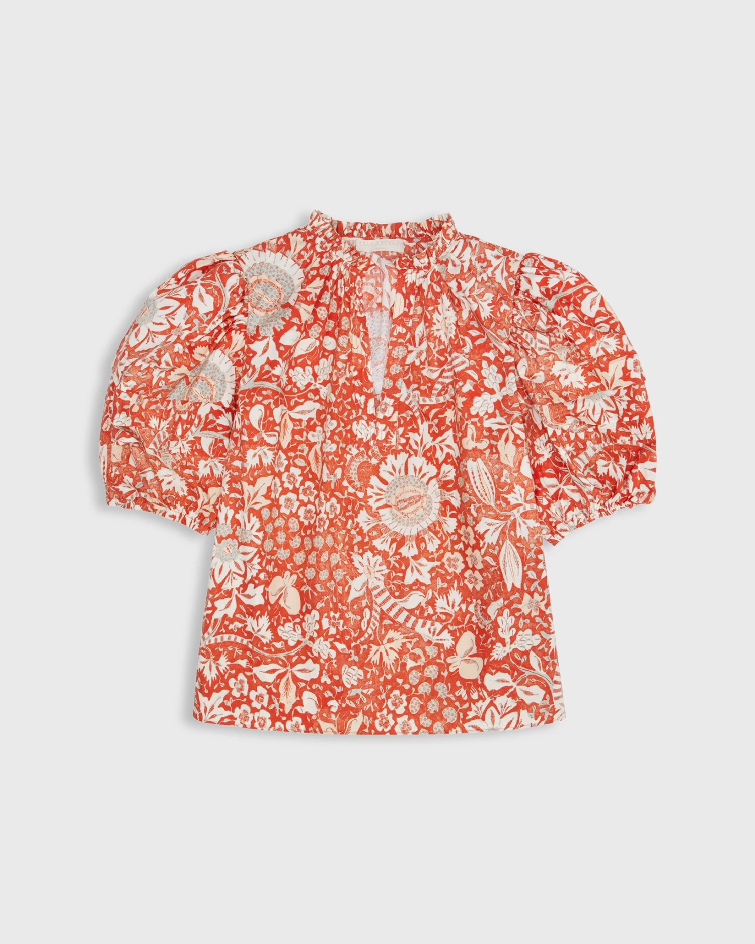 ULLA JOHNSON Imari Top In Orange Blossom Trailing Lotus 3 ULLA JOHNSON Imari Top In Orange Blossom Trailing Lotus