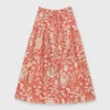 ULLA JOHNSON Fernanda Skirt In Orange Blossom Trailing Lotus -Modezzia Sales S71607 12
