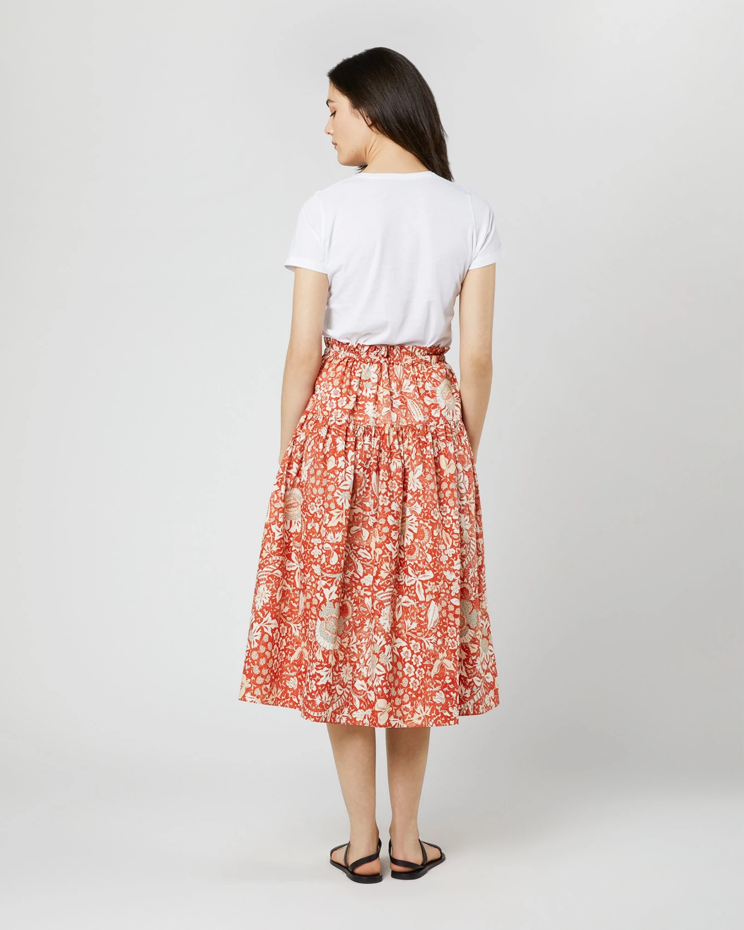 ULLA JOHNSON Fernanda Skirt In Orange Blossom Trailing Lotus 6 ULLA JOHNSON Fernanda Skirt In Orange Blossom Trailing Lotus - Image 4