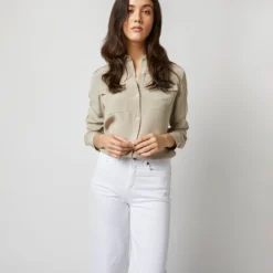 Hannah Blouse In Birch Silk Crepe De Chine -Modezzia Sales S71628 970
