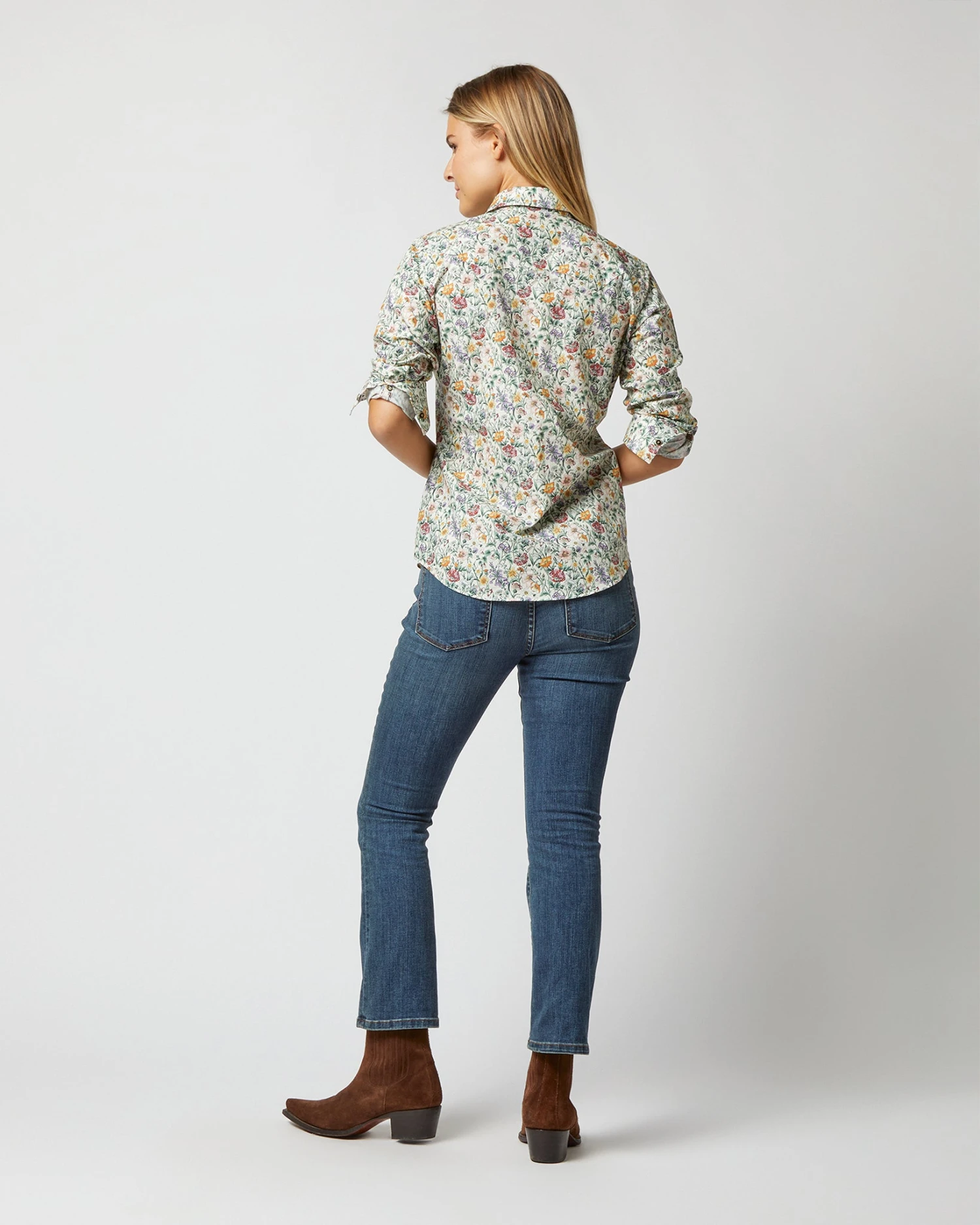 Western Shirt In Ivory Multi Rachel Liberty Fabric 6 Western Shirt In Ivory Multi Rachel Liberty Fabric - Image 4