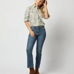 Western Shirt In Ivory Multi Rachel Liberty Fabric 14 Western Shirt In Ivory Multi Rachel Liberty Fabric -Modezzia Sales S71629 2247