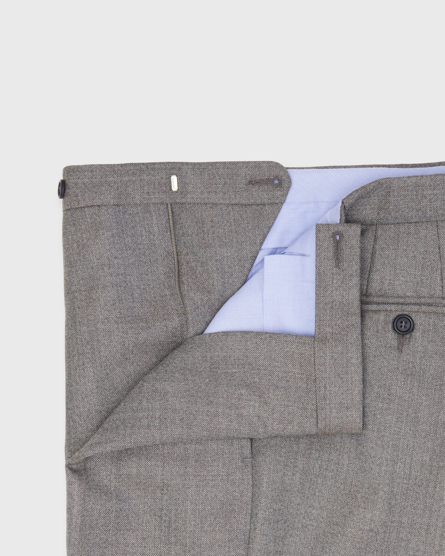 Pleated Dress Trouser In Brown Mix Sharkskin 5 Pleated Dress Trouser In Brown Mix Sharkskin - Image 3