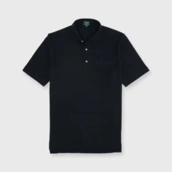 Short-Sleeved Polo In Olive Dark Oxford Pique