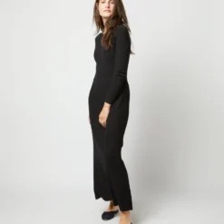 Adeline Crewneck Dress In Black Techno Yarn 12 Adeline Crewneck Dress In Black Techno Yarn -Modezzia Sales S71896 1273