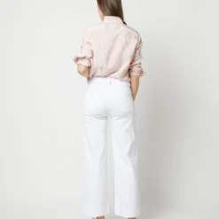 Frill Shirt In Orange Stripe Silk -Modezzia Sales S71909 4299