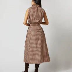 Emilia Top In Red/Brown Check Taffeta -Modezzia Sales S72050 534