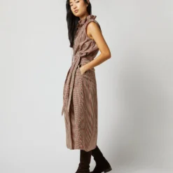 Emilia Top In Red/Brown Check Taffeta -Modezzia Sales S72050 541