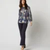 Ariana Blouse In Navy/Metallic Floral Academy Liberty Fabric Lamé -Modezzia Sales S72084 3780