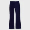 Faye Flare Cropped Pant In Navy Stretch Velveteen 2 Faye Flare Cropped Pant In Navy Stretch Velveteen -Modezzia Sales S72085 21