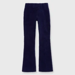 Faye Flare Cropped Pant In Navy Stretch Velveteen