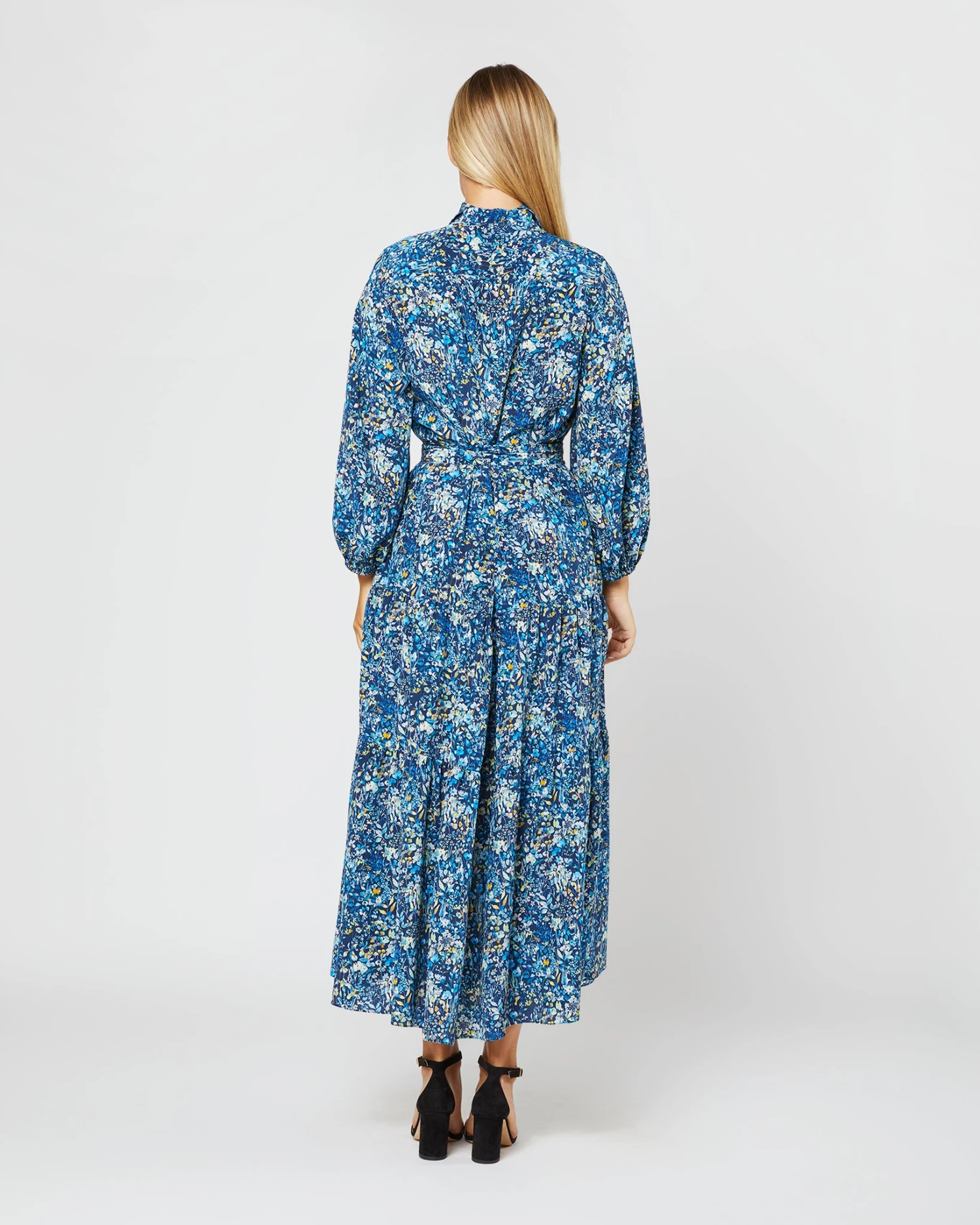 Isla Shirtdress In Blue Multi Felda Liberty Fabric Silk 7 Isla Shirtdress In Blue Multi Felda Liberty Fabric Silk - Image 5