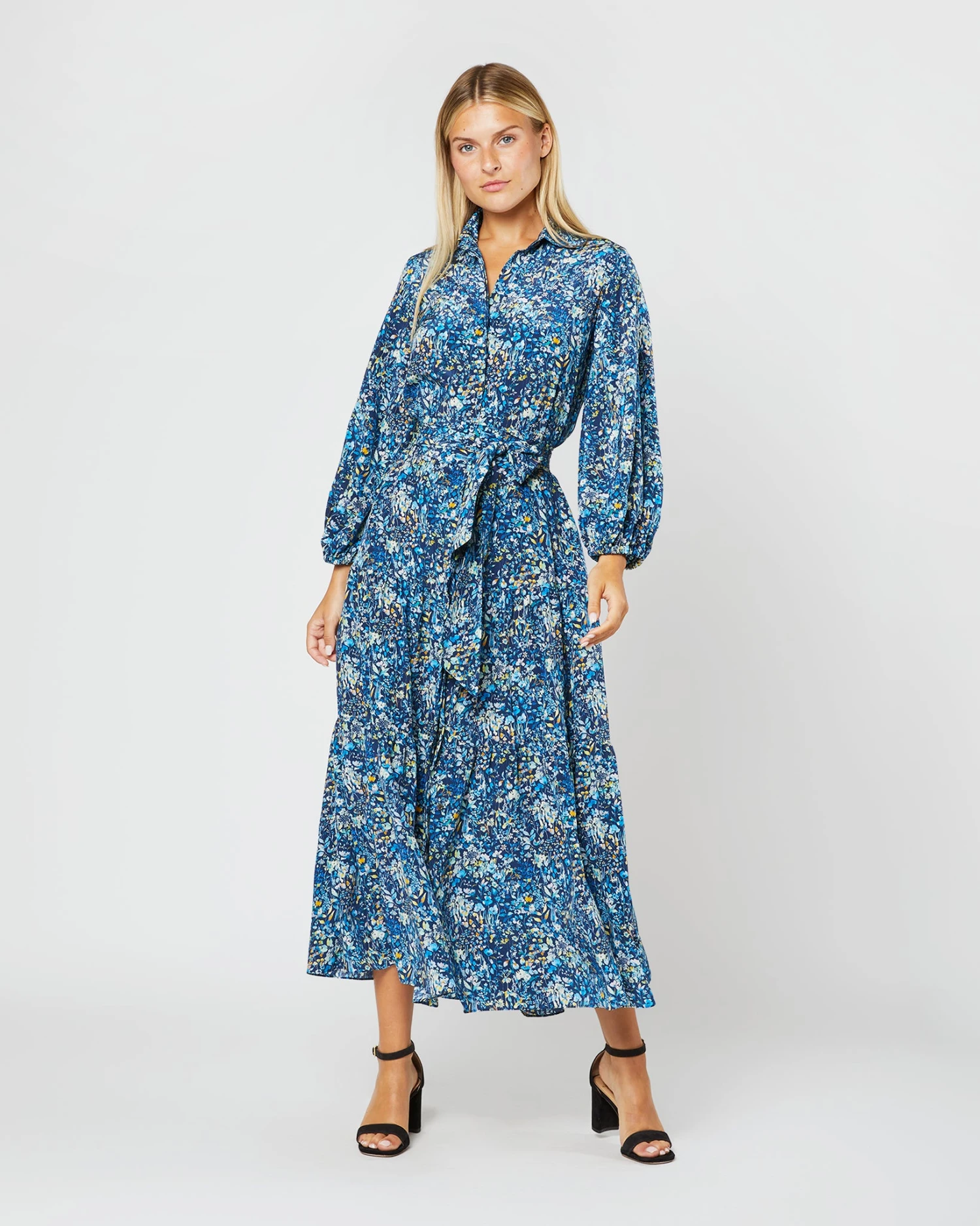 Isla Shirtdress In Blue Multi Felda Liberty Fabric Silk 3 Isla Shirtdress In Blue Multi Felda Liberty Fabric Silk