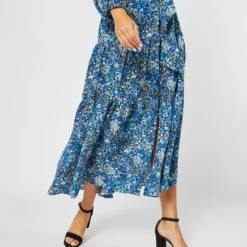 Isla Shirtdress In Blue Multi Felda Liberty Fabric Silk 22 Isla Shirtdress In Blue Multi Felda Liberty Fabric Silk -Modezzia Sales S72086 1681