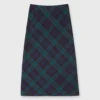 Marina Side-Zip Skirt In Blackwatch Tartan Stretch Wool -Modezzia Sales S72087 88