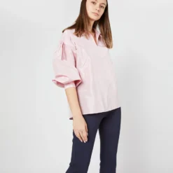 Iris Top In Light Pink Silk Taffeta 12 Iris Top In Light Pink Silk Taffeta -Modezzia Sales S72096 SAMPLE 2483