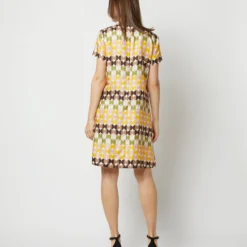 Mini Swing Dress In Mezzaluna Chocolate Twill Silk -Modezzia Sales S72131 202