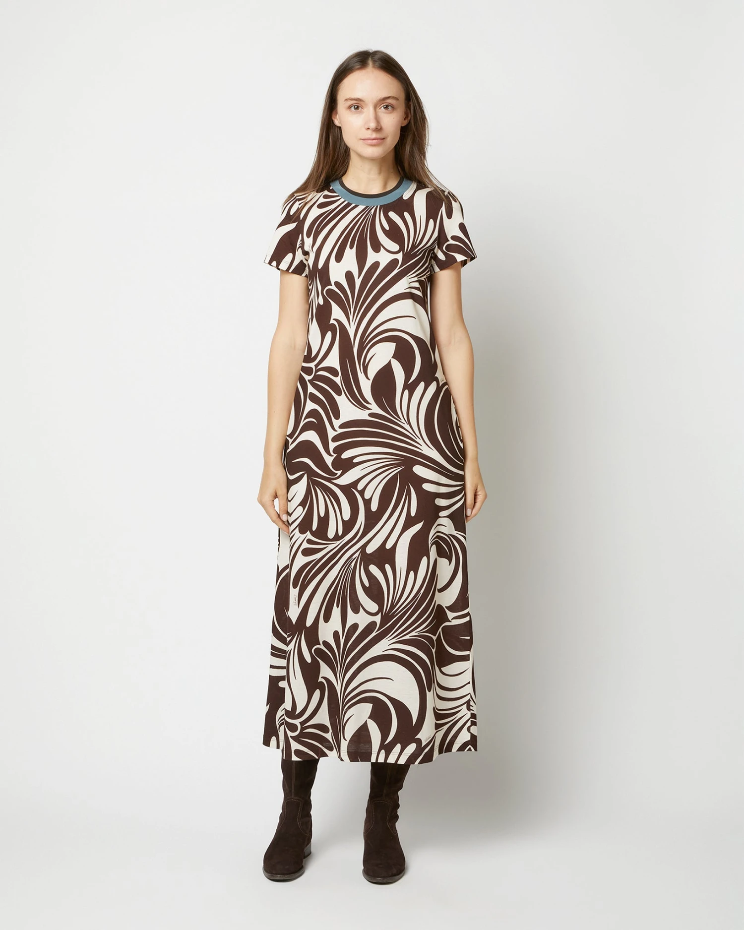 Sporty Swing Dress In Watermarble Jersey 3 Sporty Swing Dress In Watermarble Jersey