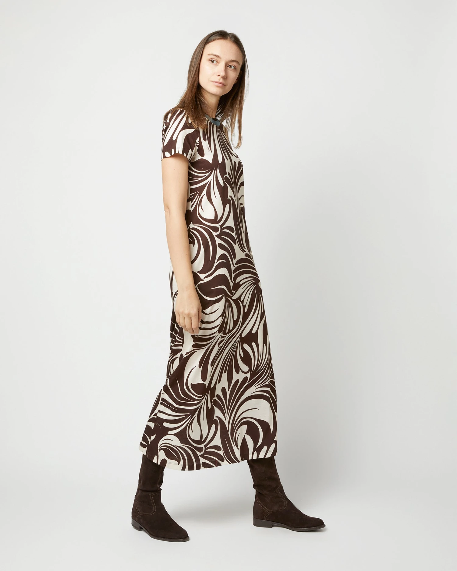 Sporty Swing Dress In Watermarble Jersey 4 Sporty Swing Dress In Watermarble Jersey - Image 2