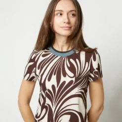 Sporty Swing Dress In Watermarble Jersey 10 Sporty Swing Dress In Watermarble Jersey -Modezzia Sales S72135 529