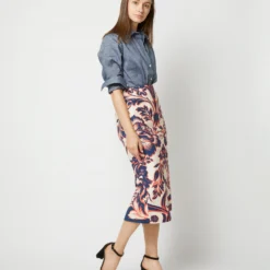 Pencil Skirt In Va-Va Shot Cotton -Modezzia Sales S72138 2019