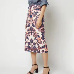 Pencil Skirt In Va-Va Shot Cotton -Modezzia Sales S72138 2035