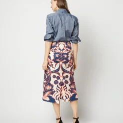 Pencil Skirt In Va-Va Shot Cotton -Modezzia Sales S72138 2066