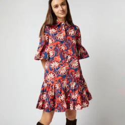 Choux Dress In Moonflower Summer Popeline -Modezzia Sales S72140 336