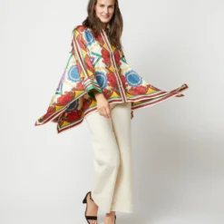 Foulard Shirt In Taormina Placée Ivory Twill Silk -Modezzia Sales S72142 2094