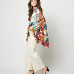 Foulard Shirt In Taormina Placée Ivory Twill Silk -Modezzia Sales S72142 2141