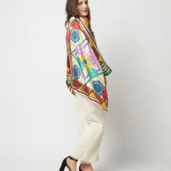 Foulard Shirt In Taormina Placée Ivory Twill Silk -Modezzia Sales S72142 2169