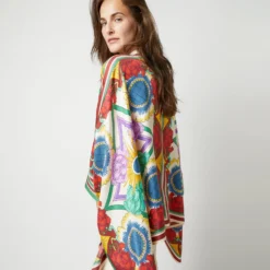 Foulard Shirt In Taormina Placée Ivory Twill Silk -Modezzia Sales S72142 2209