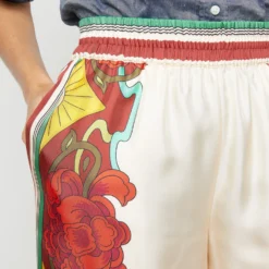 Palazzo Pant In Taormina Placée Ivory Twill Silk -Modezzia Sales S72143 1873