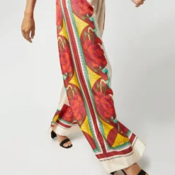 Palazzo Pant In Taormina Placée Ivory Twill Silk -Modezzia Sales S72143 1887