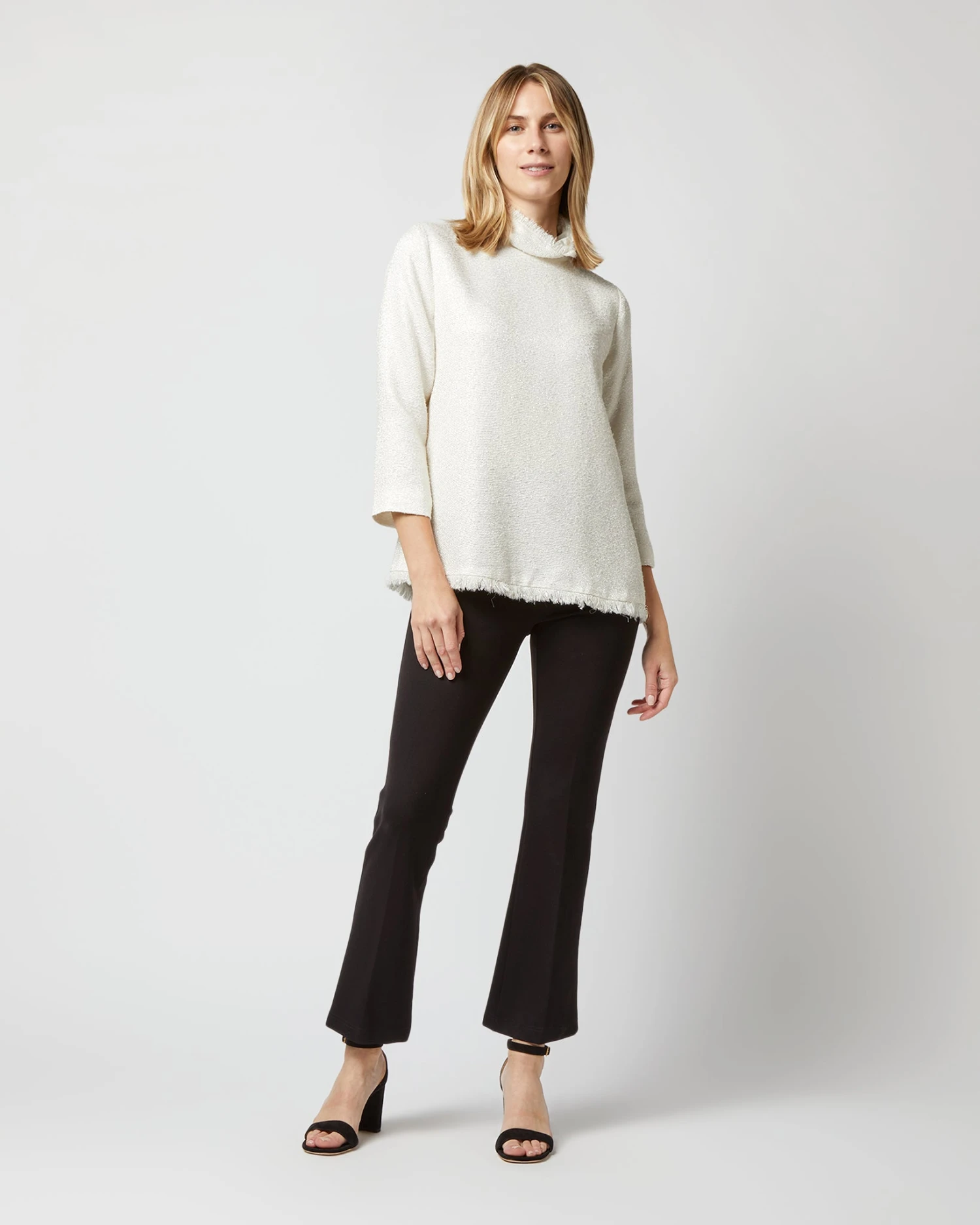 Ana Fringe Top In Ivory Sparkle Tweed 3 Ana Fringe Top In Ivory Sparkle Tweed