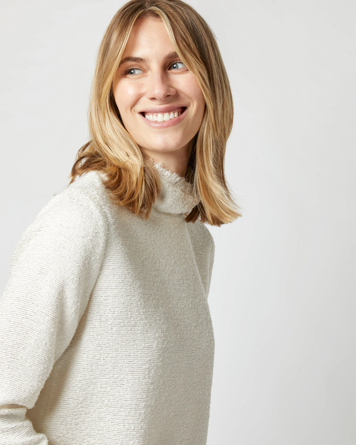 Ana Fringe Top In Ivory Sparkle Tweed 4 Ana Fringe Top In Ivory Sparkle Tweed - Image 2