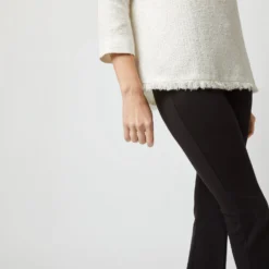 Ana Fringe Top In Ivory Sparkle Tweed 15 Ana Fringe Top In Ivory Sparkle Tweed -Modezzia Sales S72249 1421